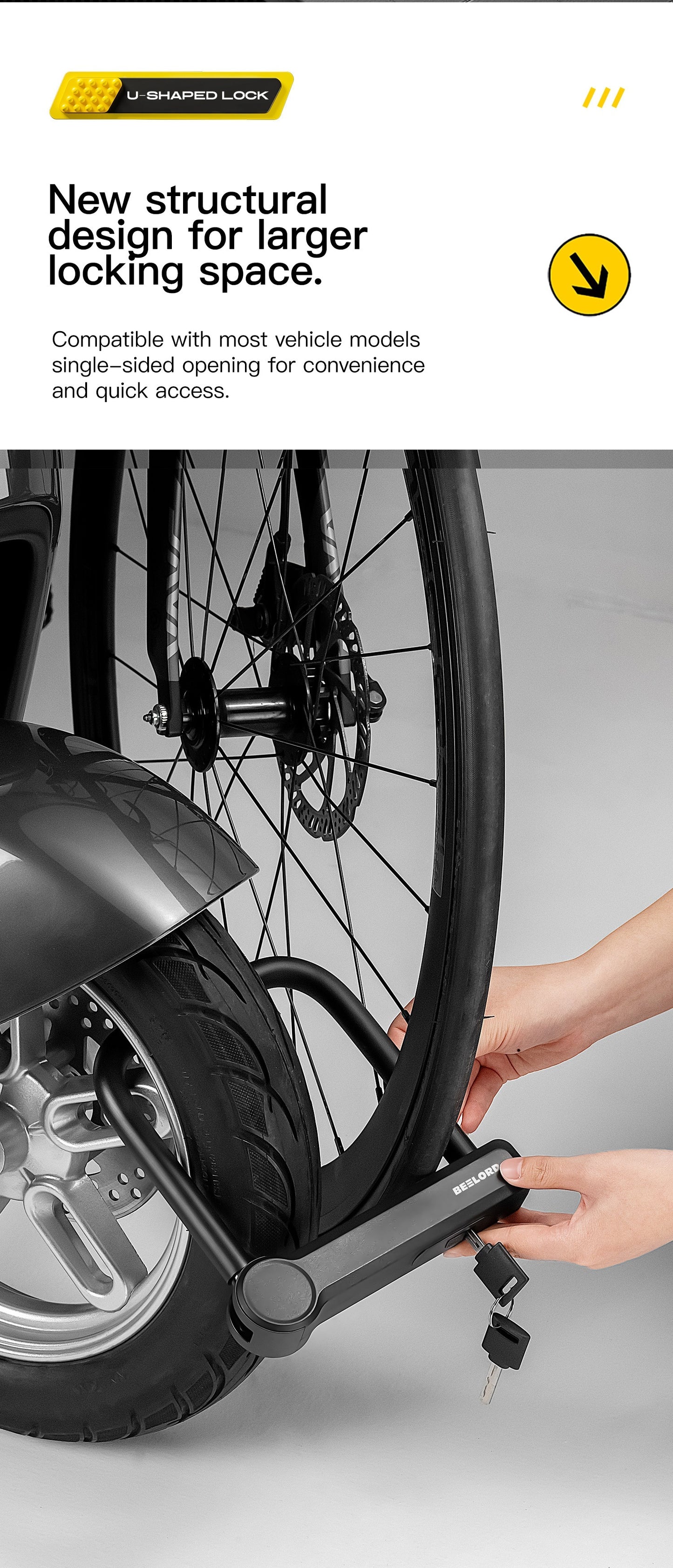 BEELORD Cadena Haute sécurité U-Lock