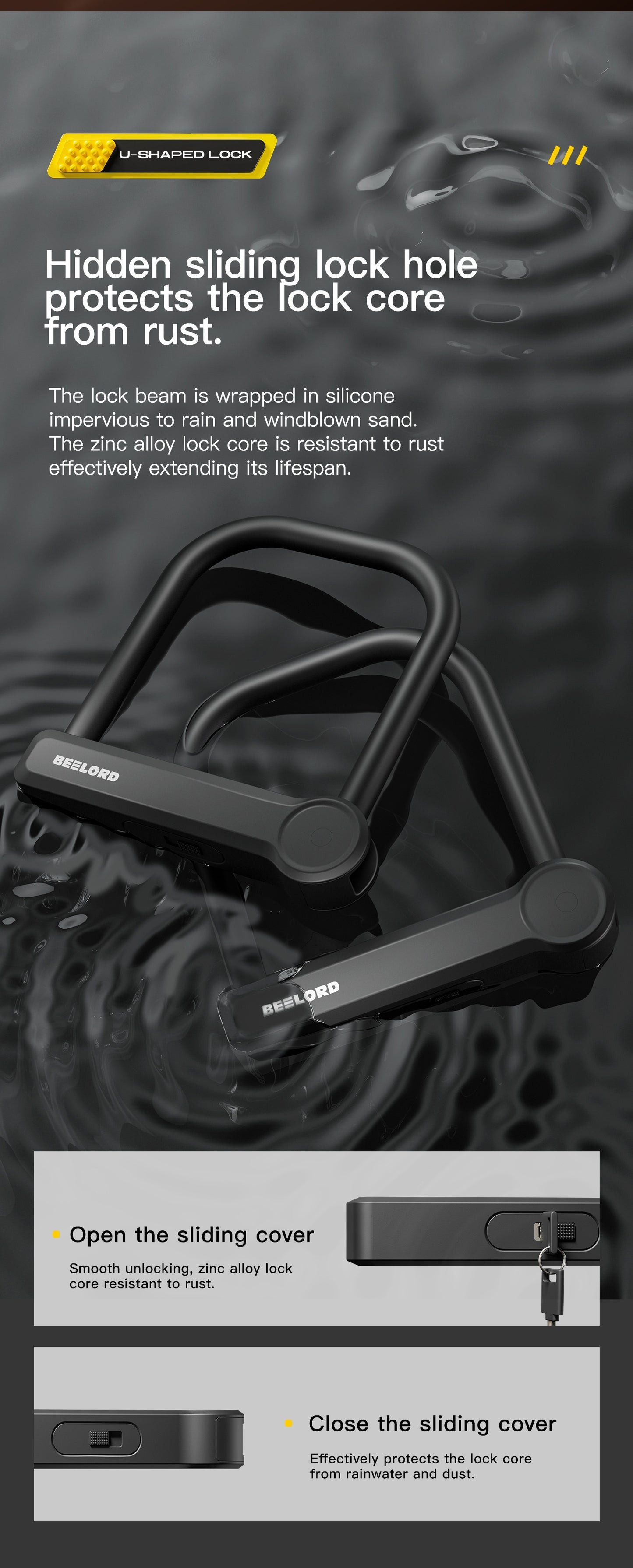 BEELORD Cadena Haute sécurité U-Lock