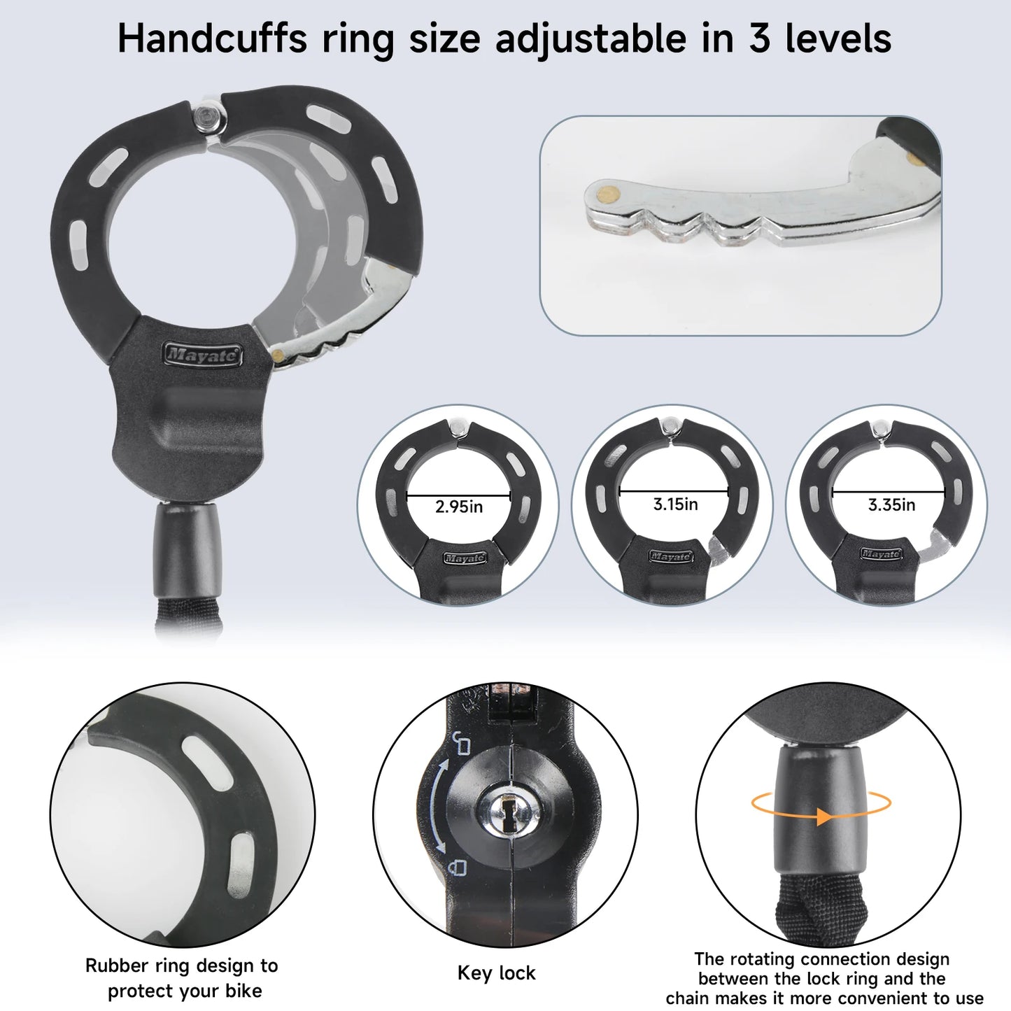 Mayate Protection antivol Vélo, Scooter, Trotinette