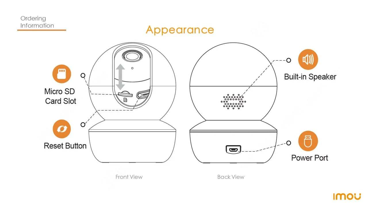 Caméra intérieure IMOU 360 °  Caméra de Surveillance WiFi PTZ