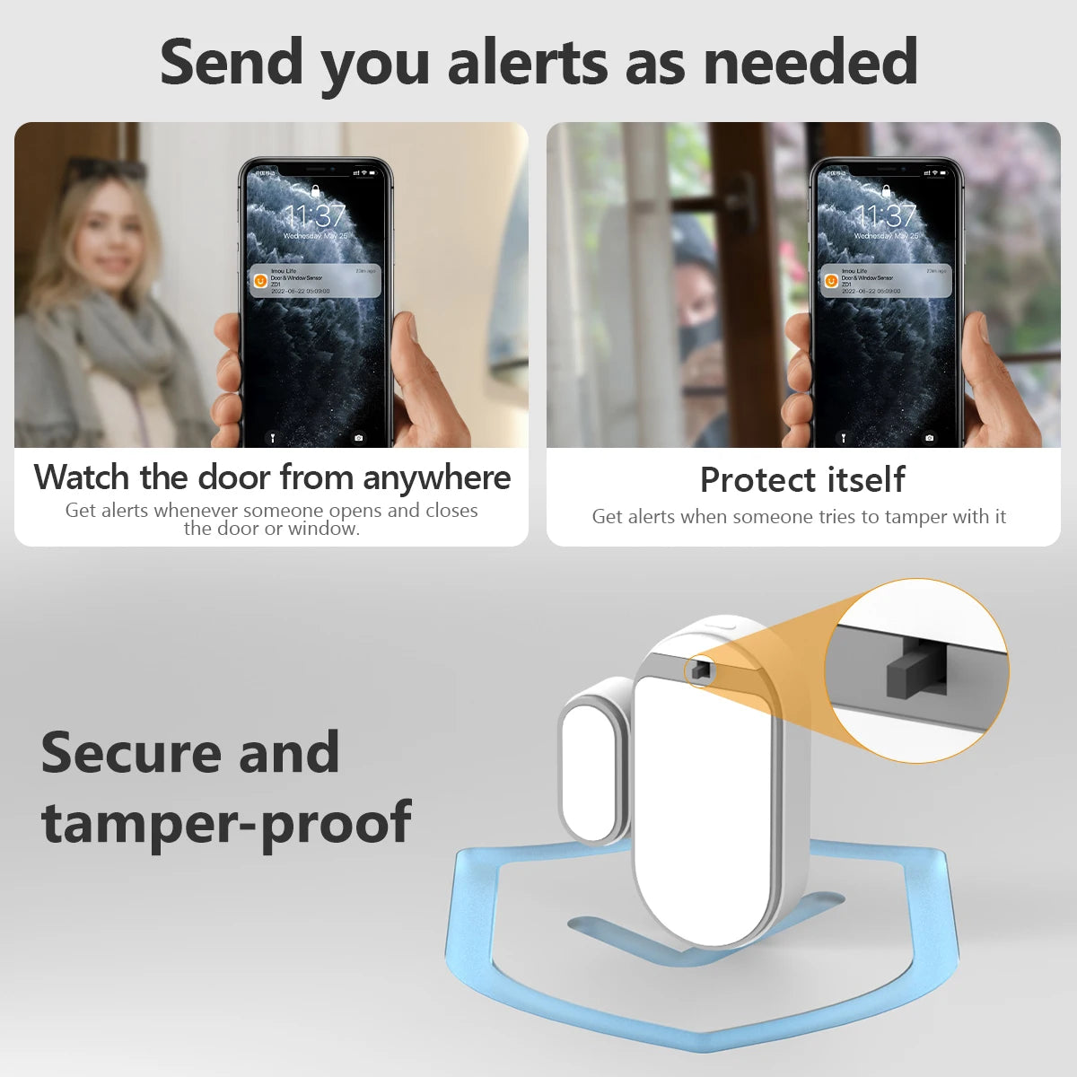 IMOU Détecteur de porte et fenêtre WiFi intelligent