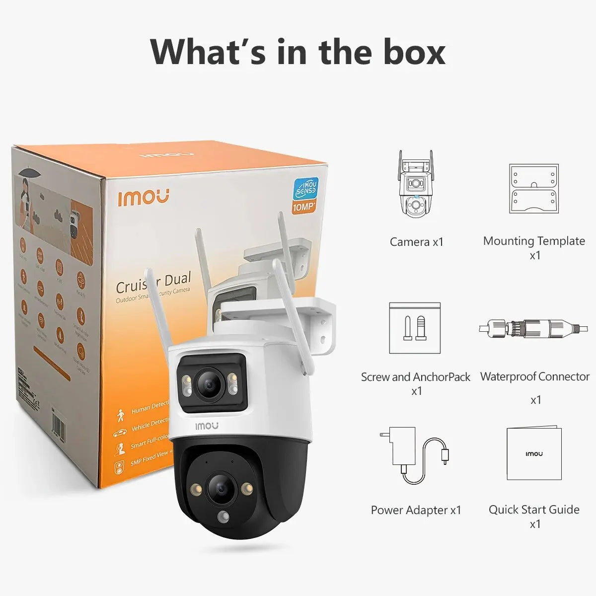 IMOU-Caméra de surveillance extérieure IP 8MP Cruiser