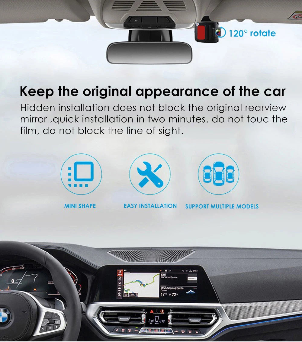 Caméra voiture DVR HD USB GPS Vision nocturne