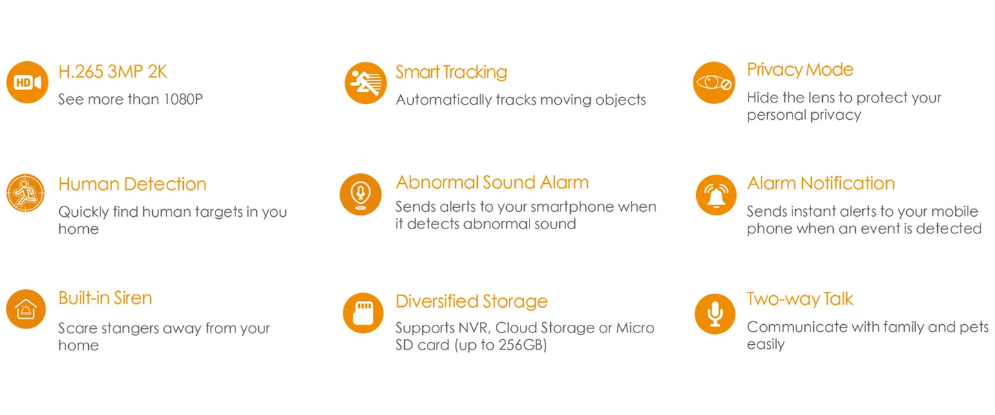 IMOU Ranger 2C 3MP Wifi Caméra AudioSurveillance Sécurité 360 °
