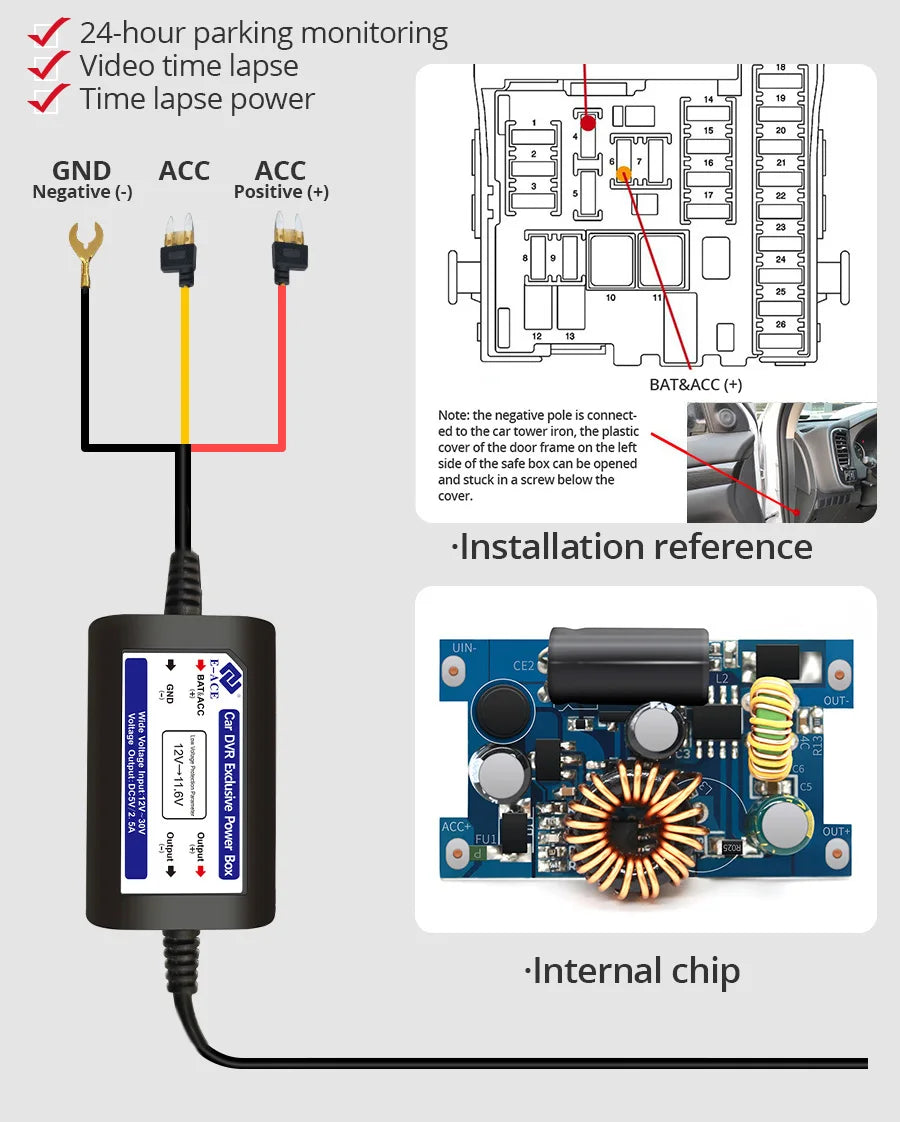 Caméra de tableau de bord 4K Ultra haute définition, Support de vitesse, affichage réel, enregistrement en boucle en option, caméra arrière 2.5K, enregistreur de conduite