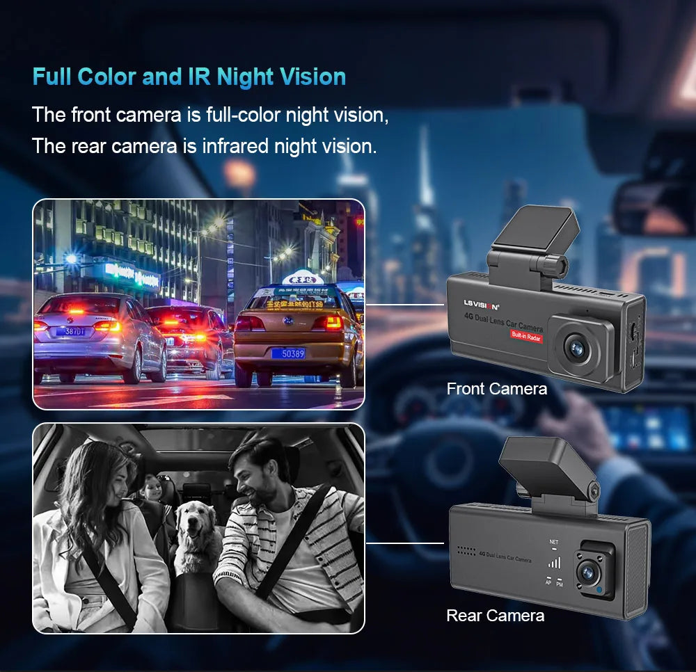 LS VISION 4G caméras de vue avant et arrière HD GPS