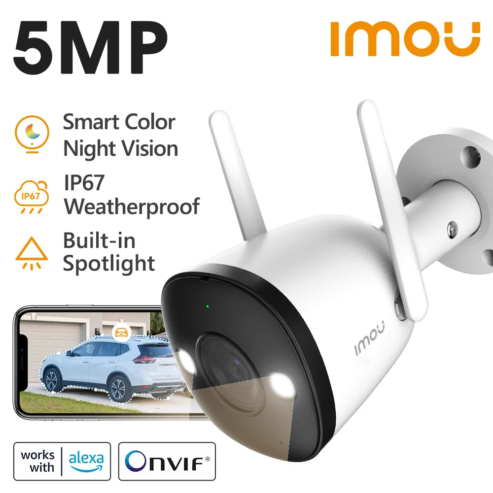 IMOU Caméra Bullet WIFI projecteur Etanche 5MP