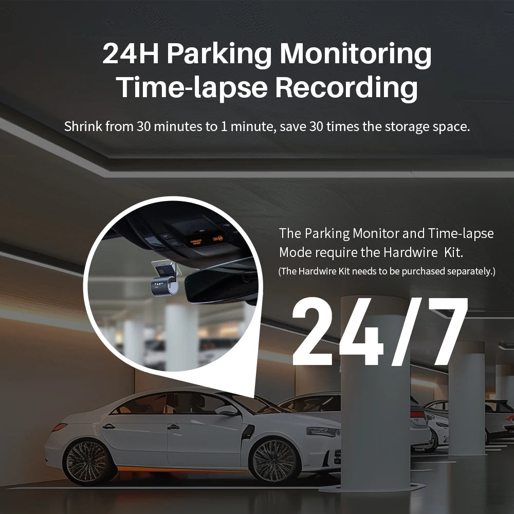 2K KAWA MINI 3 Pro caméras pour voiture DVR petite caméra de tableau de bord 24 Parking enregistreur vidéo automatique WiFi APP commande vocale voiture dashcam