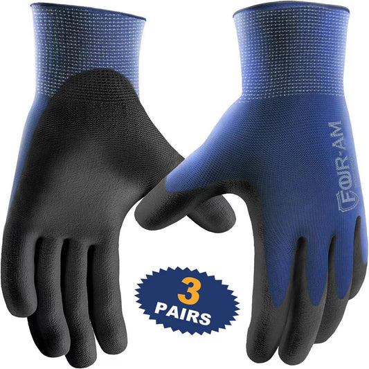 3 Paires de gants de travail ultra-minces enduits de PU