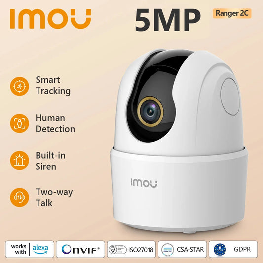IMOU Caméra Ranger  5MP Wifi Sécurité 360 °  Audio