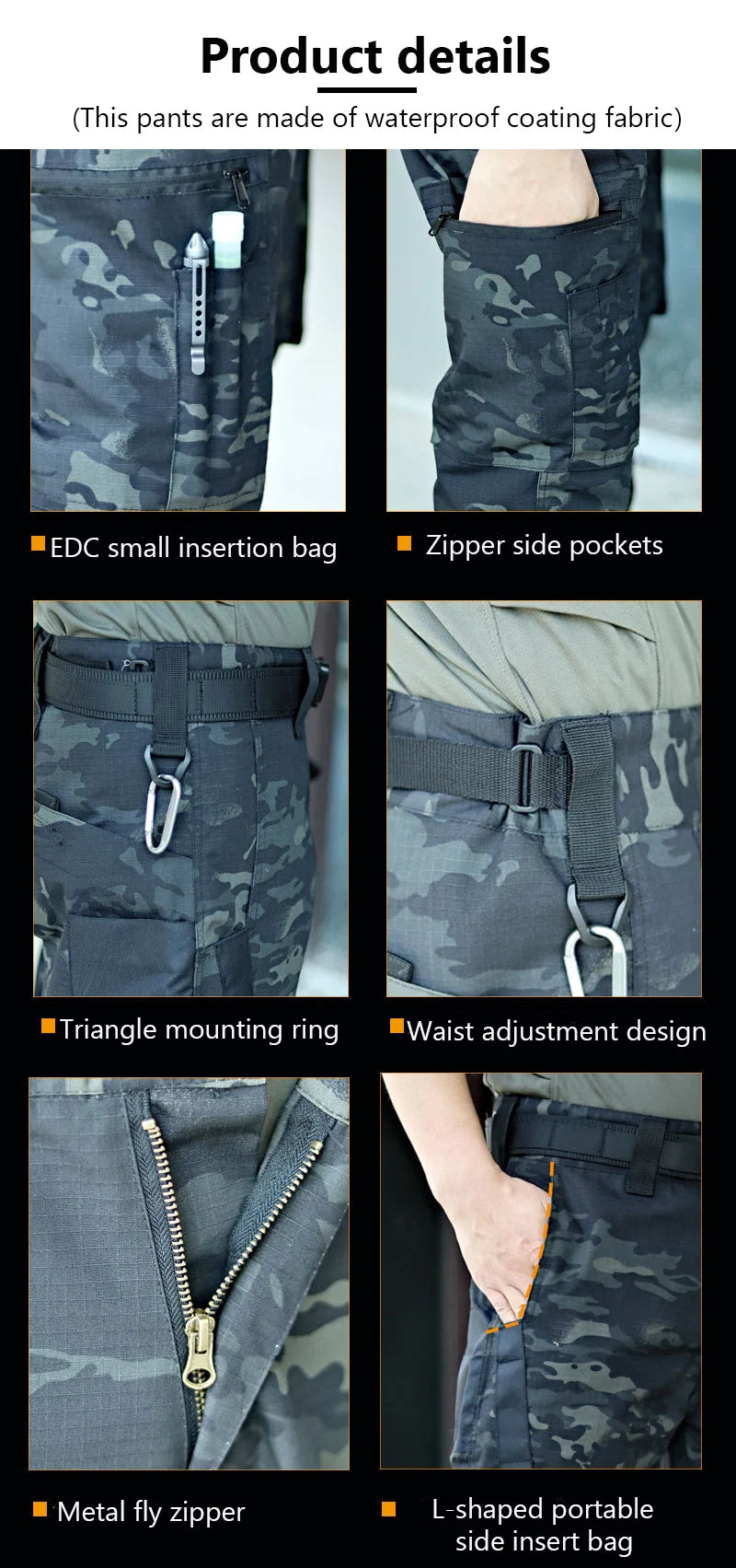 impermeable pantalon cargo homme