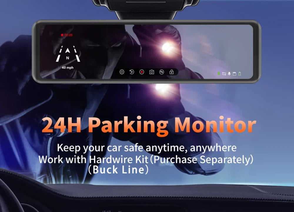 Carplay Android Auto Dash Cam GPS WIFI BT  11 " 4K 2160P voiture Dvr