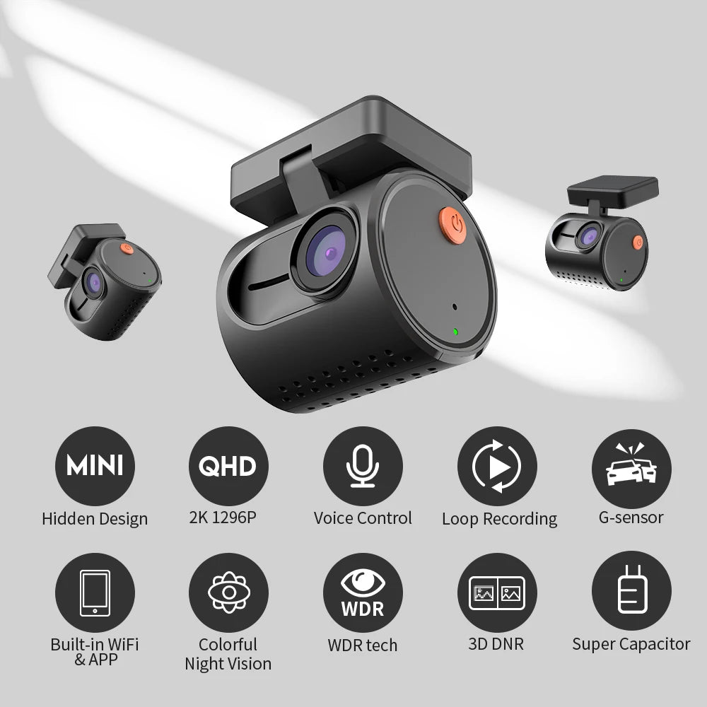 Mini Caméra  DVR, Enregistreur Vidéo, Commande Vocale d'Urgence, Vision Nocturne,
