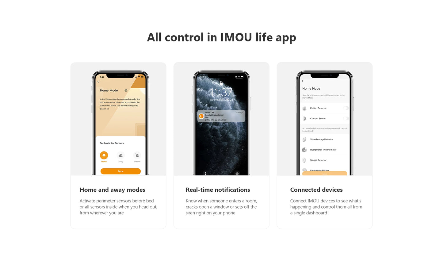 IMOU Détecteur de porte et fenêtre WiFi intelligent