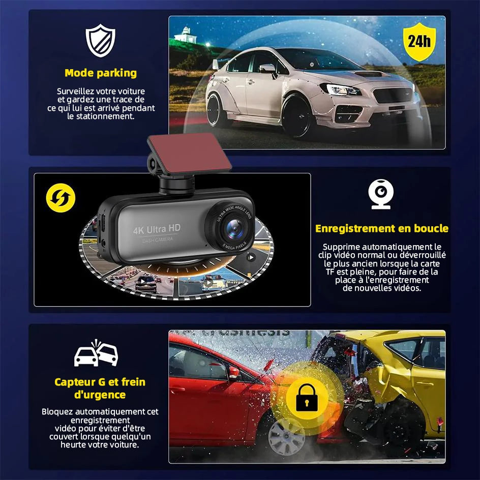 Mini DashCam 4K voiture vidéo  caméra arrière WIFI GPS