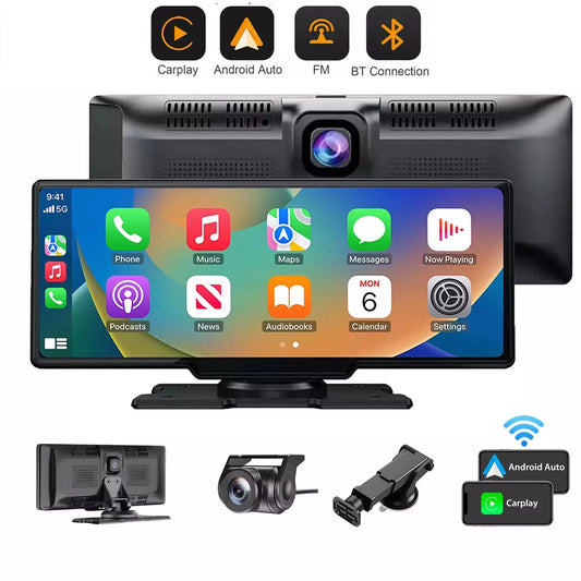 4K 10,26" Écran Tactile Caméra  IOS/Android  Sans Fil Double