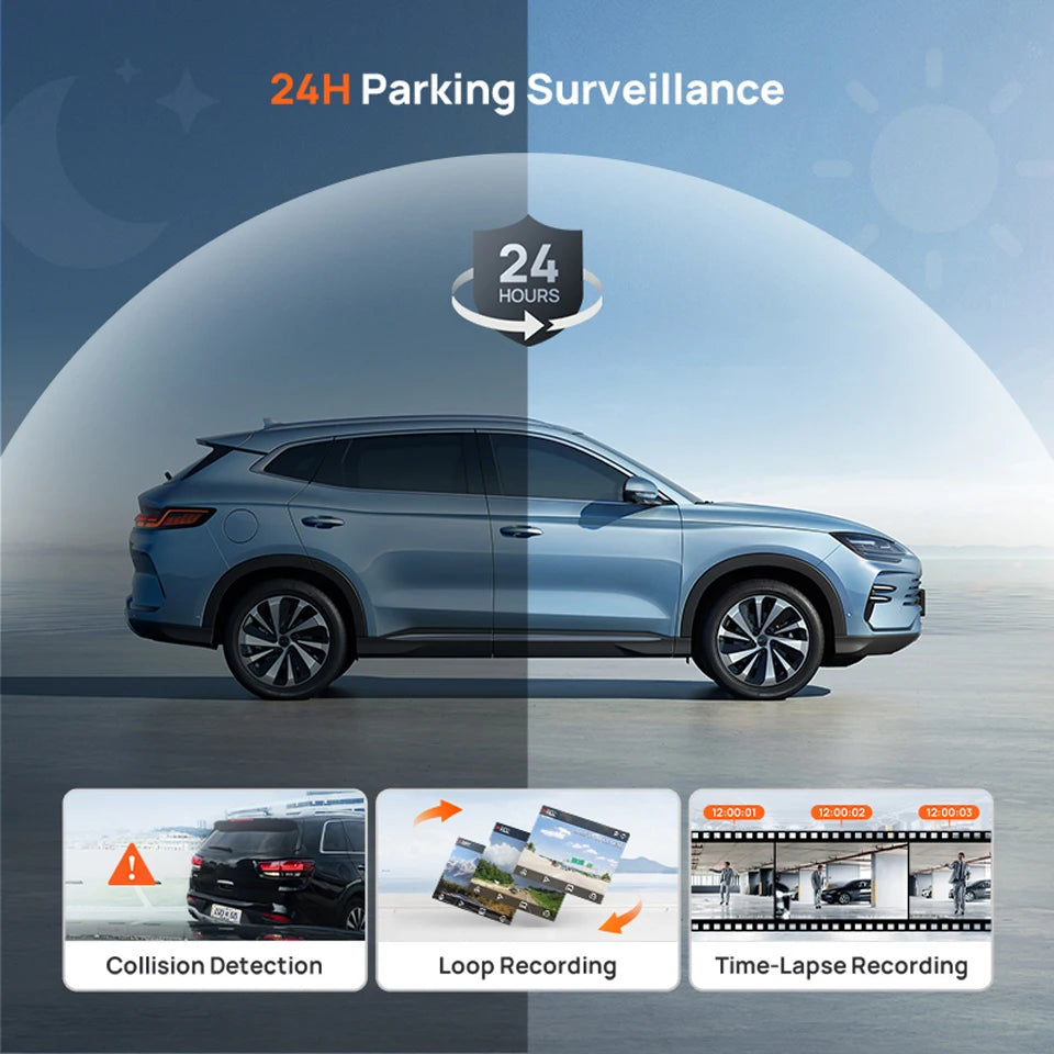 Caméra de tableau de bord  1 130 ° FOV Smart Voice Control Support Parking