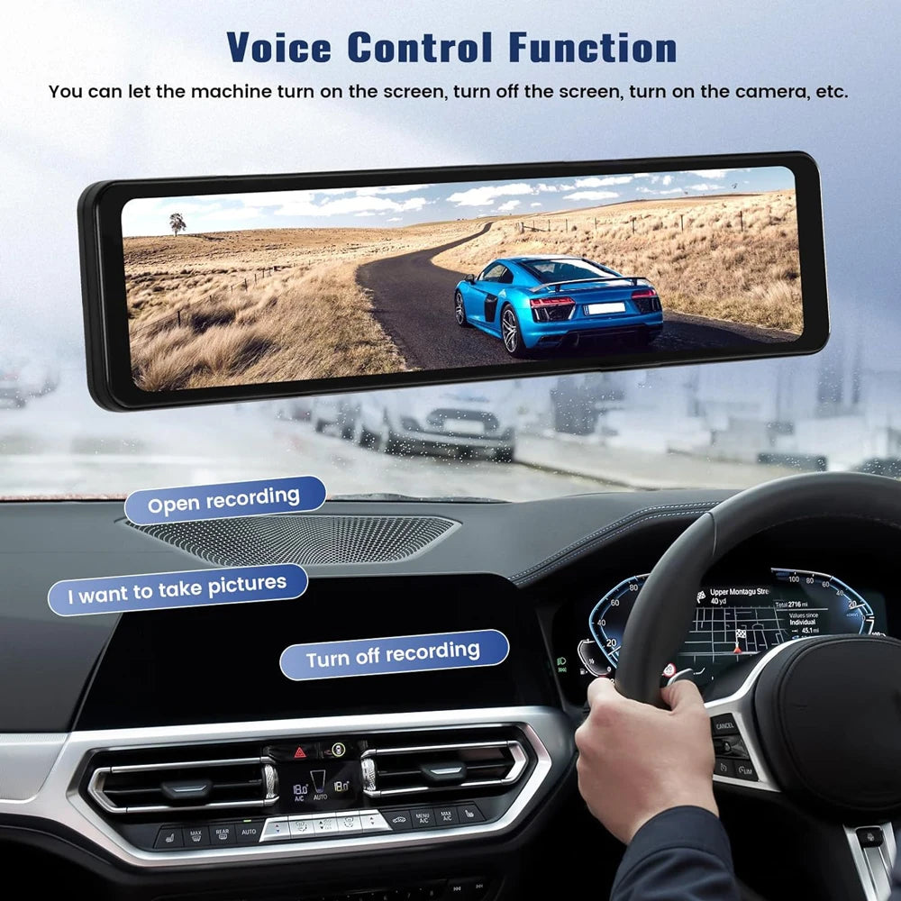 Carplay Android Auto Dash Cam GPS WIFI BT  11 " 4K 2160P voiture Dvr