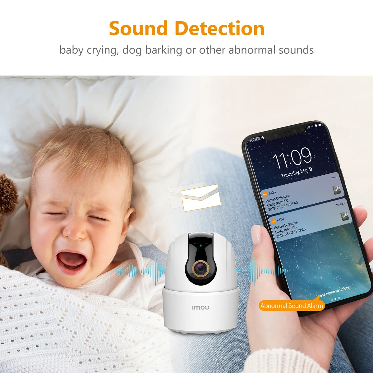 IMOU Caméra Ranger  5MP Wifi Sécurité 360 °  Audio