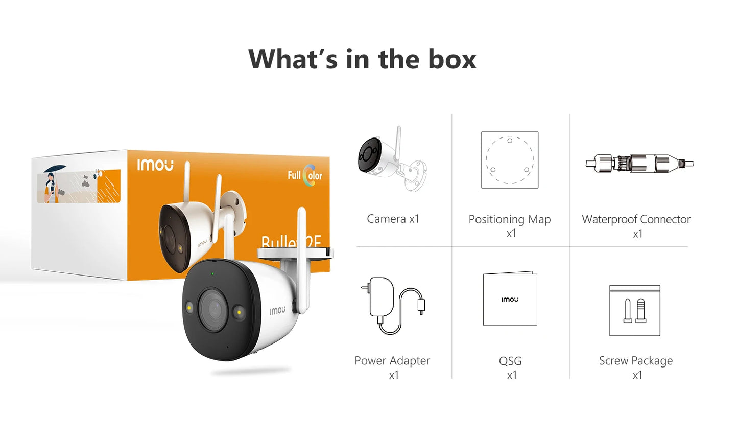 IMOU Caméra Bullet WIFI projecteur Etanche 5MP