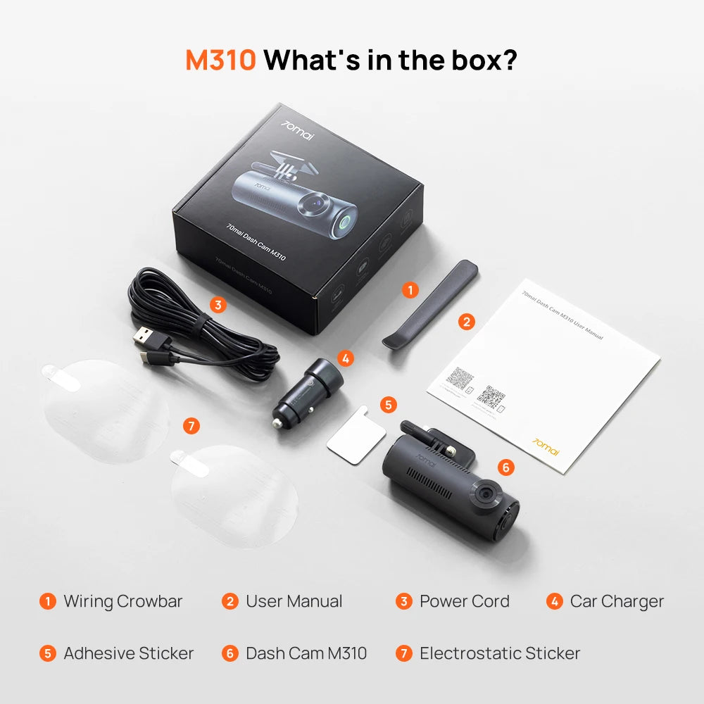 Caméra de tableau de bord  1 130 ° FOV Smart Voice Control Support Parking