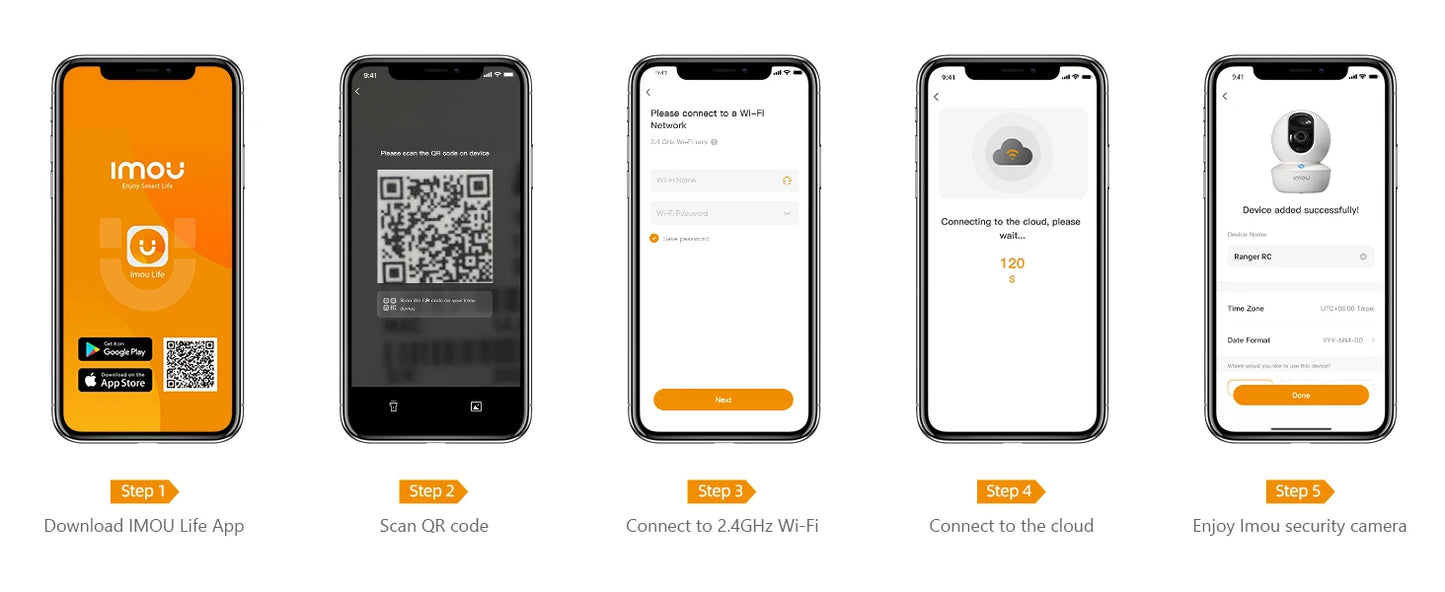 IMOU-Caméra de surveillance intérieure IP WiFi HD 3MP/5MP