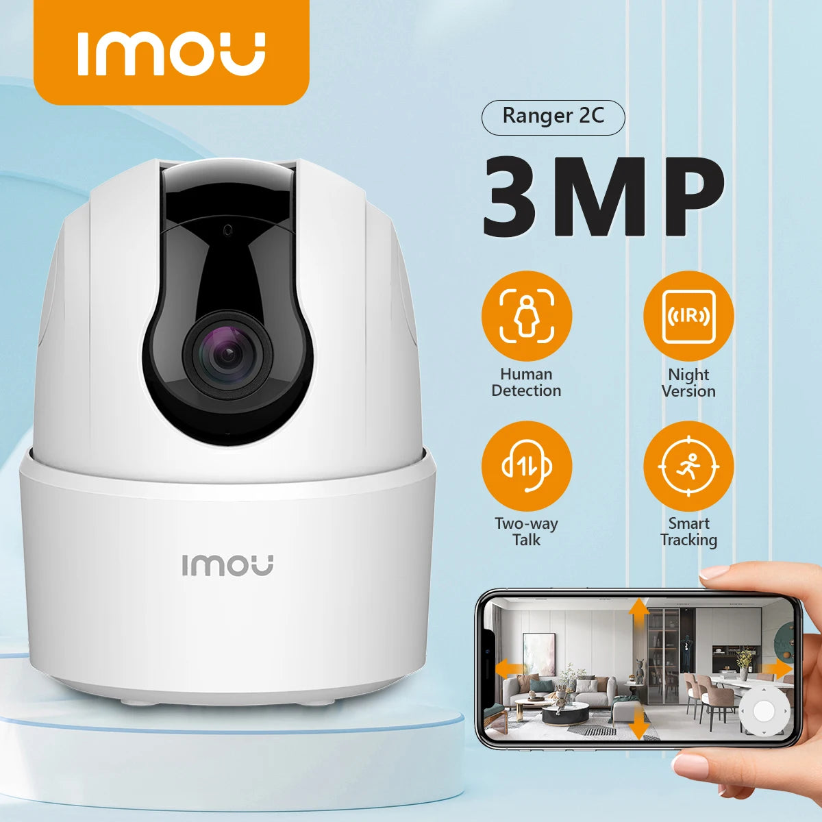 IMOU Ranger 2C 3MP Wifi Caméra AudioSurveillance Sécurité 360 °
