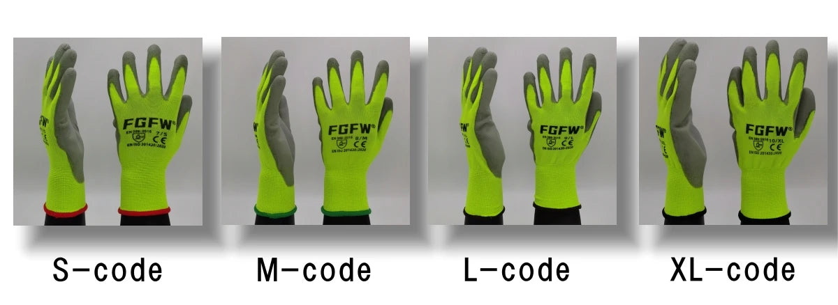 10 paires de gants de travail enduits de PU – certifiés SO20471,