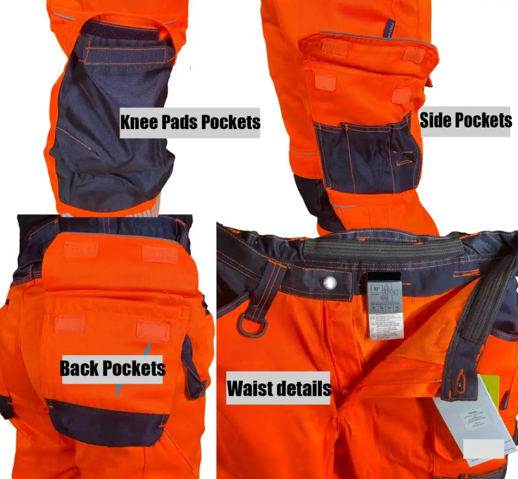 Pantalons de travail pour hommes pantalons de travail multifonctionnels pantalons de travail avec bandes réfléchissantes