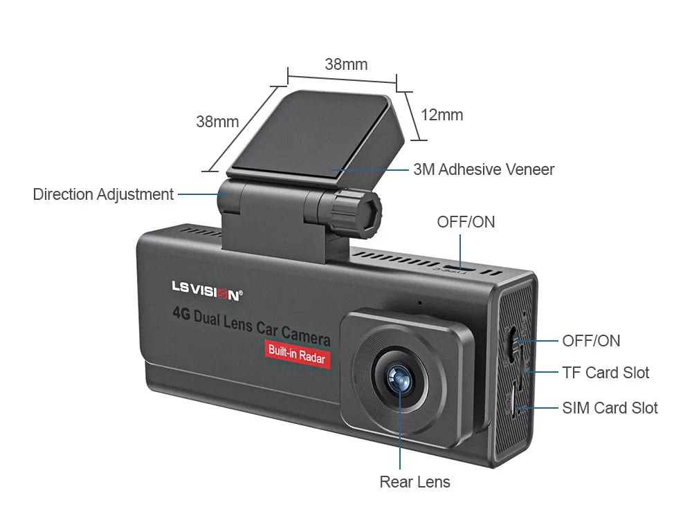 LS VISION 4G caméras de vue avant et arrière HD GPS