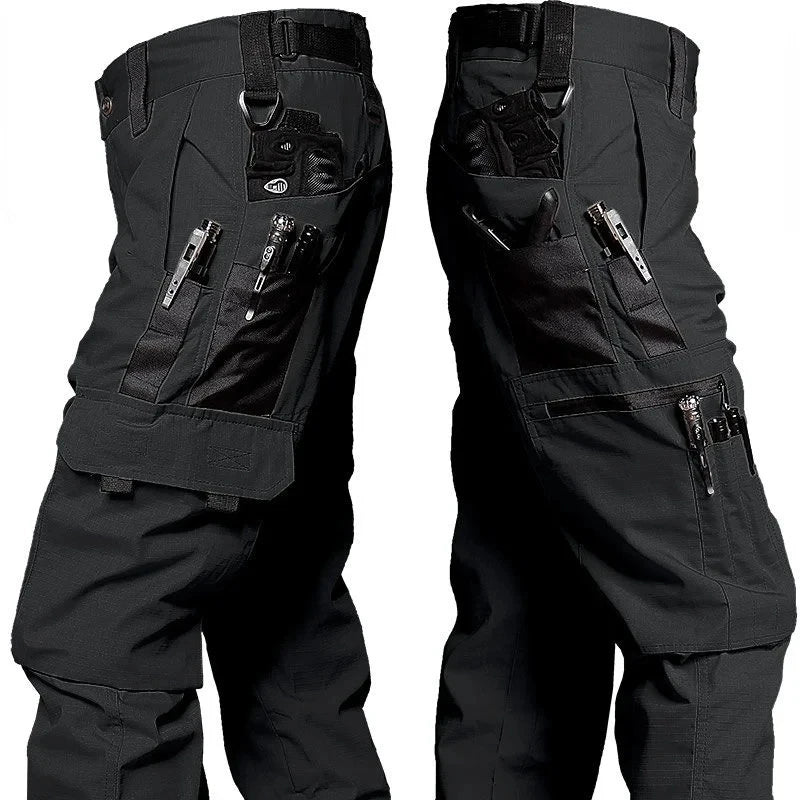 pantalon cargo homme camouflage noir imperméable ripstop