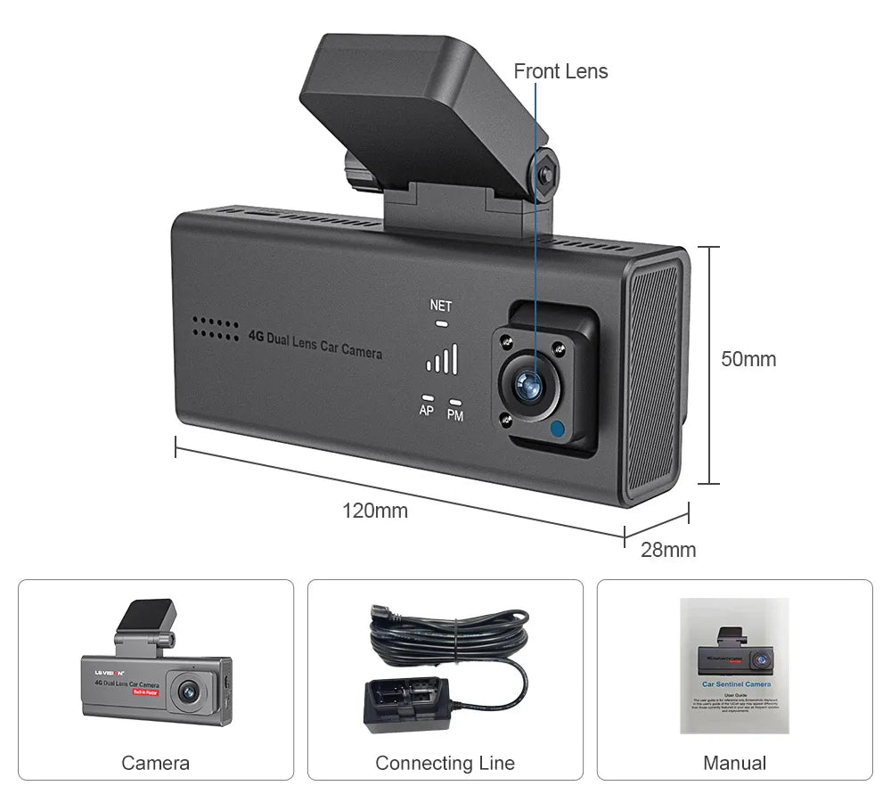 LS VISION 4G caméras de vue avant et arrière HD GPS