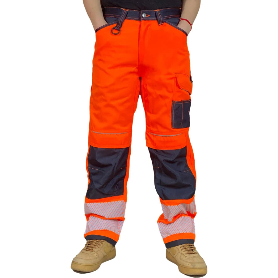 Pantalons de travail pour hommes pantalons de travail multifonctionnels pantalons de travail avec bandes réfléchissantes
