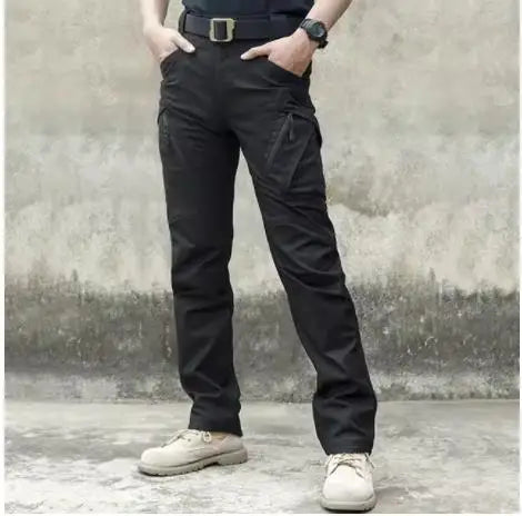 pantalon cargo homme camouflage noir imperméable ripstop
