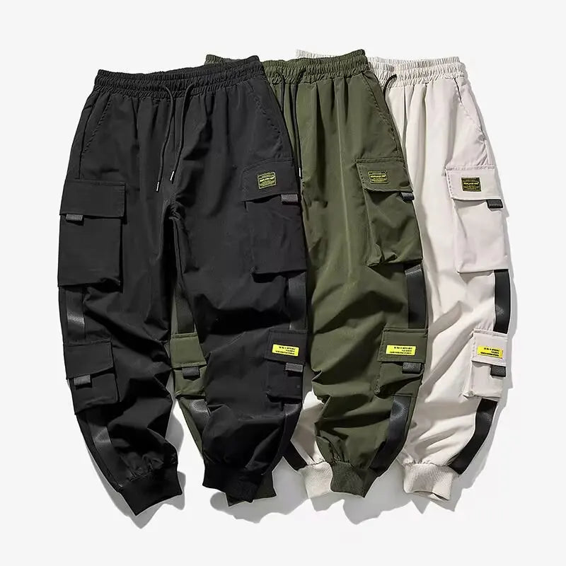 Pantalons de travail pour hommes, vêtements pour hommes à la mode pour le printemps et l'été, pantalons de travail de marque tendance pour spor pour hommes décontractés et amples