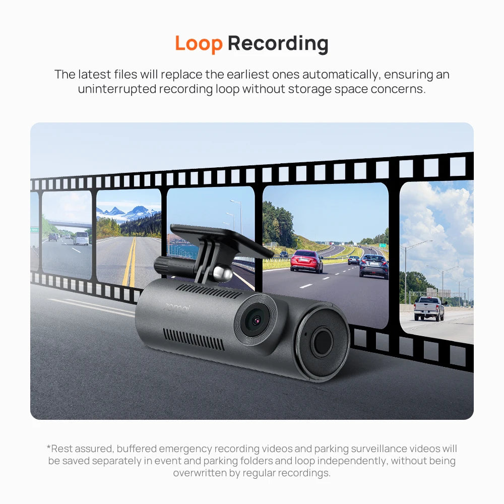 Caméra de tableau de bord  1 130 ° FOV Smart Voice Control Support Parking