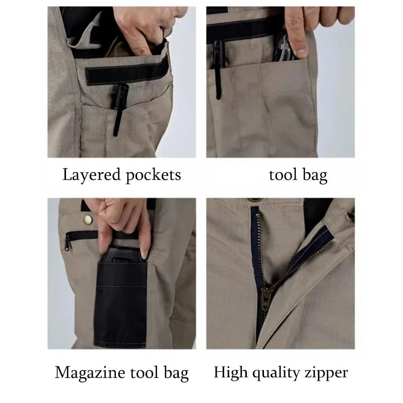 multi-pocket work pants for men