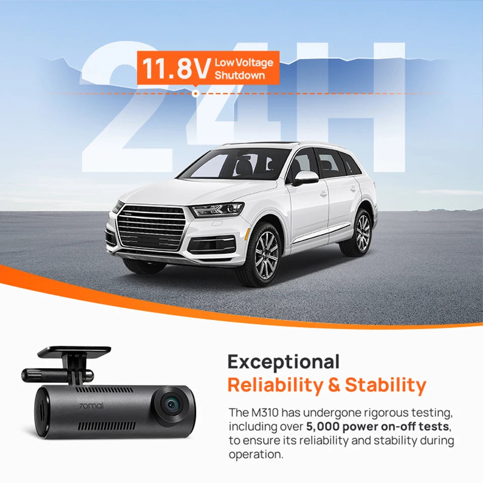 Caméra de tableau de bord  1 130 ° FOV Smart Voice Control Support Parking