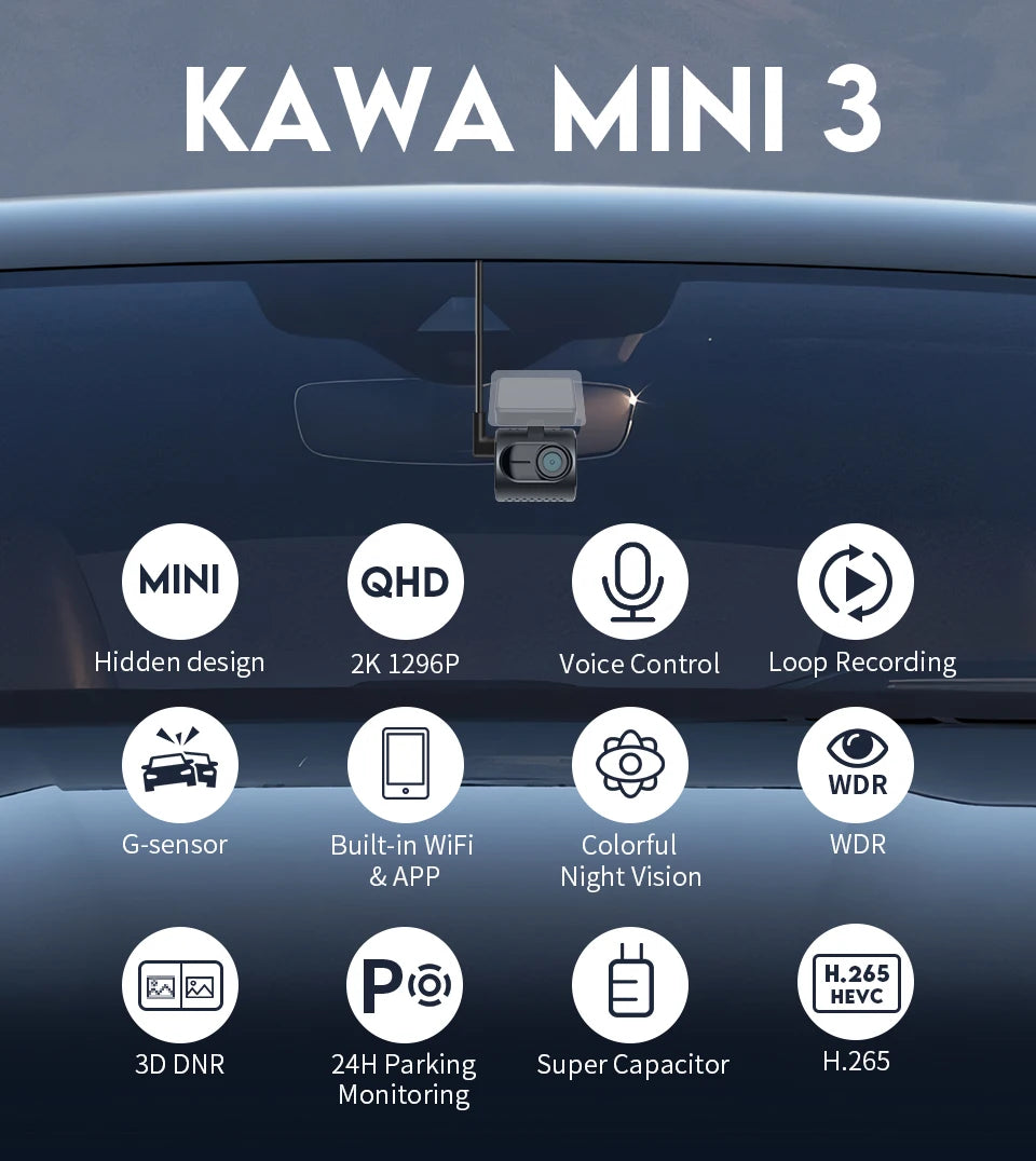 Mini Caméra  DVR, Enregistreur Vidéo, Commande Vocale d'Urgence, Vision Nocturne,
