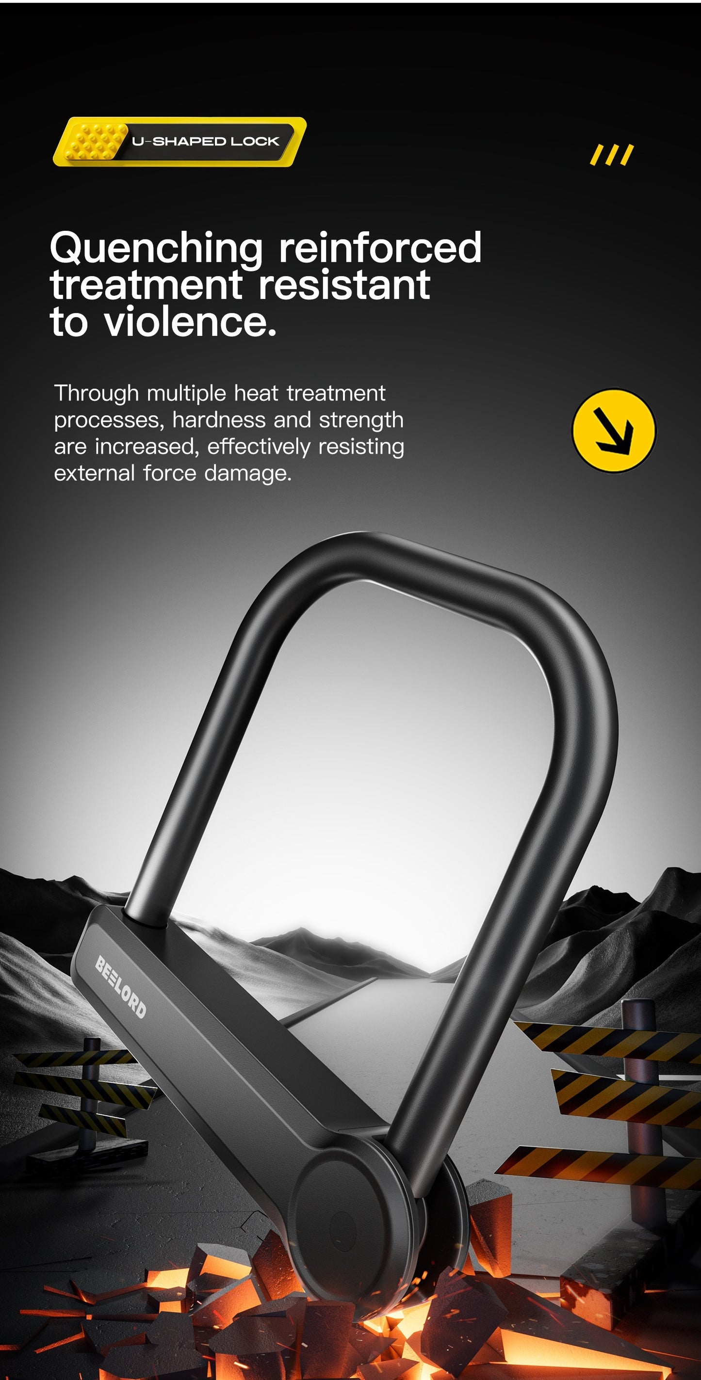 BEELORD Cadena Haute sécurité U-Lock