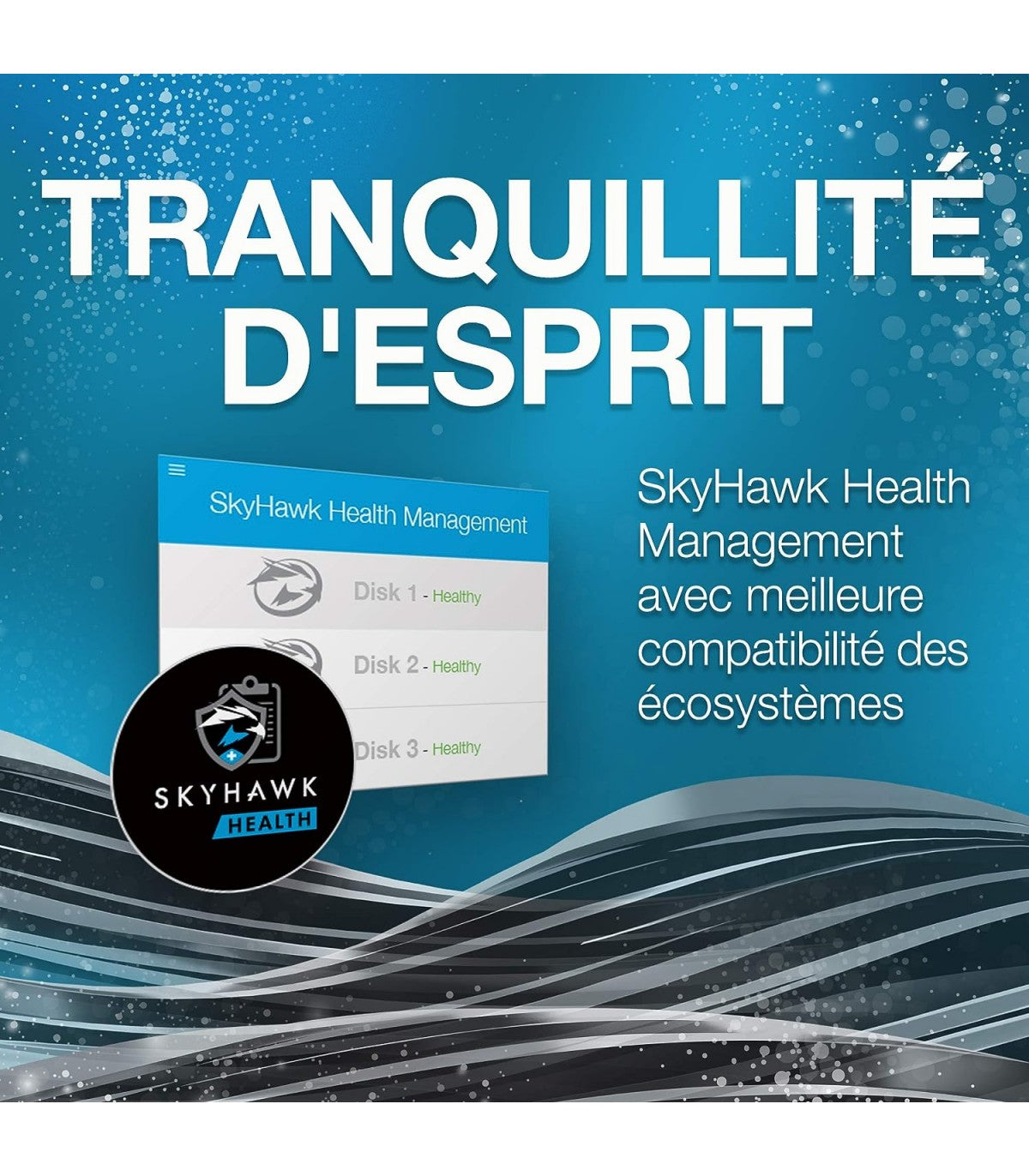 Seagate SkyHawk 10 To disque dur interne de surveillance HDD 3,5" SATA 6 (ST10000VE001)